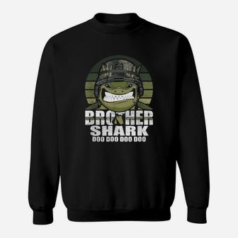 Brother Shark Doo Doo 4th Of July Army Veteran Father Day Sweat Shirt - Seseable