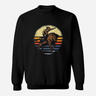 Bull Riding Rodeo Rider Cowboy Western Vintage Retro Gift Sweat Shirt - Seseable