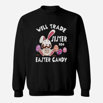 Bunny Eat Chocolate Eggs Will Trade Sister For Easter Candy Sweat Shirt - Seseable