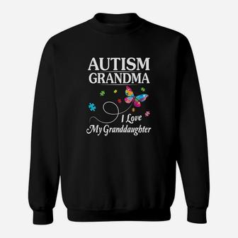 Butterfly Grandma I Love My Granddaughter Hope Sweat Shirt - Seseable