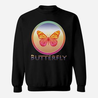 Butterfly Lover Vintage Retro Style Geometric Animal Sweat Shirt - Seseable