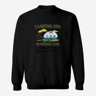 Camping Opa Im Herzen Jung Lustiges Sweatshirt für Großväter - Seseable