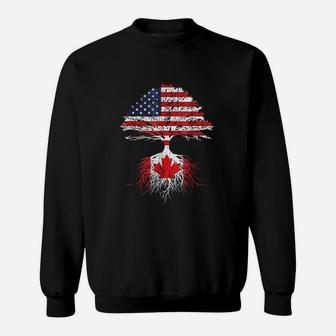 Canadian Roots American Grown Canada Flag Sweat Shirt - Seseable