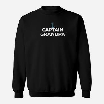 Captain Grandpa Fathers Day Summer Boat Gift Sweat Shirt - Seseable