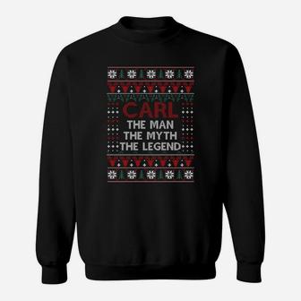 Carl Christmas Name Shirts Carl The Man The Myth The Legend Christmas T-shirt Sweat Shirt - Seseable