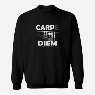 Carpe Diem Schwarzes Sweatshirt, Modernes Design mit Schriftzug - Seseable