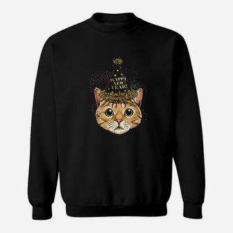 Cat Happy New Year 2022 New Years Eve Party Sweat Shirt - Seseable