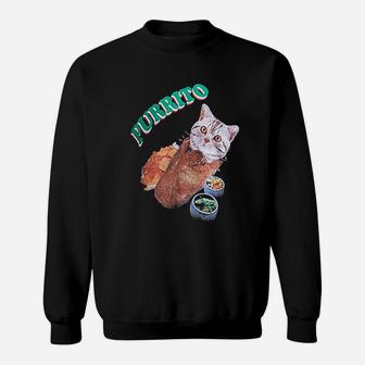 Cat In A Burrito Funny Mexican Food Kitty Salsa Sweat Shirt - Seseable