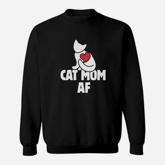 Cat Mom Af Funny Cat Persons Cat Mom Sweat Shirt - Seseable