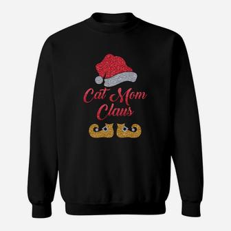 Cat Mom Claus Sweat Shirt - Seseable
