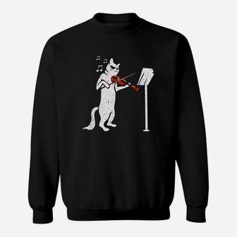 Cat Playing Violin Funny Musical Instrument Violin Pets Gift Sweat Shirt - Seseable
