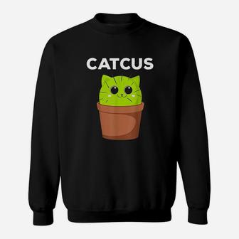 Catcus Funny Cat Pun Gift For Cat Moms Cactus Sweat Shirt - Seseable