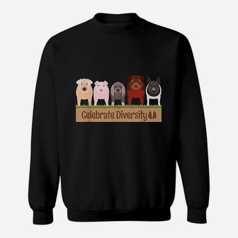 Celebrate Diversity Gifts For Pig Lovers Farm Breed Cute Pig Sweat Shirt - Seseable