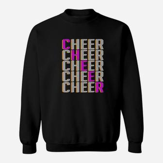 Cheer Pattern Cheerleader Cheer Mom Sweat Shirt - Seseable