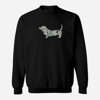 Chevron Dachshund Vintage Distressed Dog Sweat Shirt - Seseable