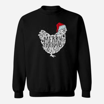 Chicken Christmas Merry Chickmas Santa Claus Gifts Sweat Shirt - Seseable