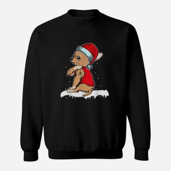 Chihuahua Dog Christmas I Love Mom Tattoo Xmas Pajama Gifts Sweat Shirt - Seseable