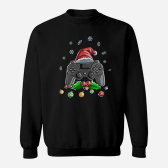 Christmas Gamer Video Game Santa Hat Sweat Shirt - Seseable