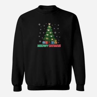 Christmas Meowy Catmas Cat Kitty Tree Shirt Sweat Shirt - Seseable