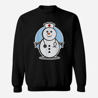Christmas Nurse With A Snowman As A Nurse Sweat Shirt - Seseable