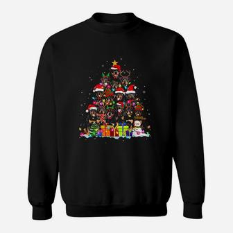 Christmas Pajama Rottweiler Tree Xmas Gifts Dog Dad Mom Sweat Shirt - Seseable