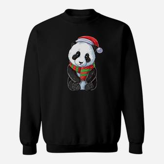 Christmas Panda Santa Hat Pandas Bear Xmas Gifts Sweat Shirt - Seseable
