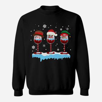 Christmas Red Wine Ornaments Elf Reindeer Santa Gift Sweat Shirt - Seseable