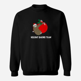 Christmas Sloth Holiday Baking Team Holiday Gift Sweat Shirt - Seseable