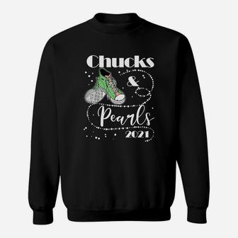 Chucks And Pearls 2021 Green Cute Shoes Sweatshirt - Seseable