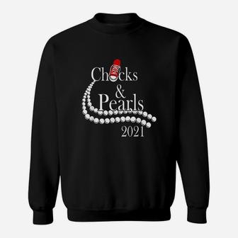 Chucks And Pearls 2021 Hbcu Black Girl Magic Red Gift Sweat Shirt - Seseable