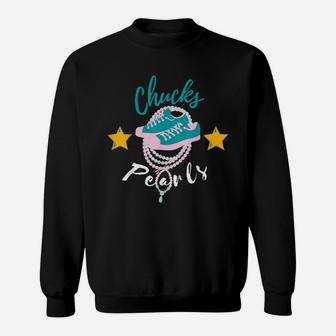 Chucks And Pearls Vintage Sweat Shirt - Seseable