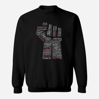 Civil Rights Power Fist Sweatshirt March For Justice Peace Sweatshirt - Seseable