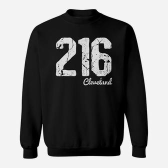 Cleveland 216 Area Code Vintage Sweat Shirt - Seseable