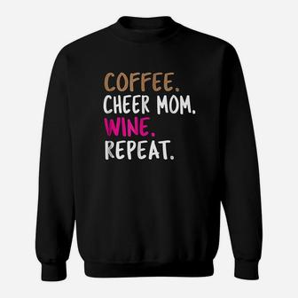 Coffee Cheer Mom Wine Sweat Shirt - Seseable
