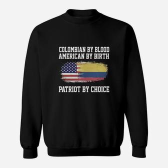Colombian By Blood American By Birth Patriot Tshirt Sweat Shirt - Seseable
