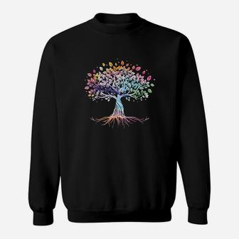 Colorful Life Is Really Good Vintage Unique Tree Art Gift Sweat Shirt - Seseable