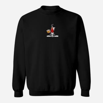 Comic-Hase Motiv Sweatshirt in klassischem Schwarz, Lustiges Hasen Design - Seseable