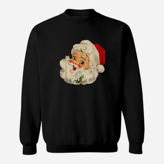Cool Vintage Christmas Santa Claus Face Sweat Shirt | Seseable UK