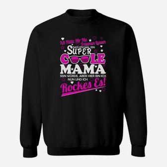 Coole Mama Schwarzes Damen Sweatshirt, Bunte Druck - Seseable