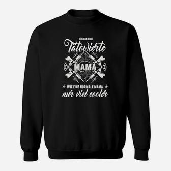 Cooles Tätowierte Mama Sweatshirt, Statement-Schwarztee - Seseable