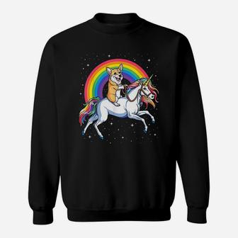 Corgi Unicorn Girls Space Galaxy Rainbow Corgicorn Sweatshirt - Seseable