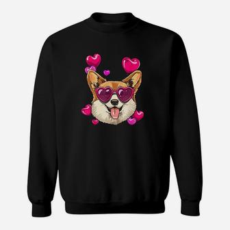 Corgi Valentines Day Heart Dog Lover Sweat Shirt - Seseable