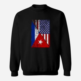 Cuba American Flag Sweat Shirt - Seseable