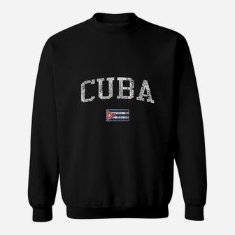 Cuba Vintage Sports Design Cuban Flag Sweat Shirt - Seseable