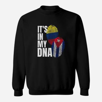 Cuban And Colombian Dna Mix Flag Heritage Gift Sweat Shirt - Seseable