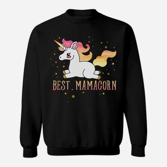 Cute Best Mama Unicorn Watercolor Gold Mom Sweat Shirt - Seseable