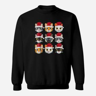 Cute Cat Christmas Santa Gift Sweat Shirt - Seseable