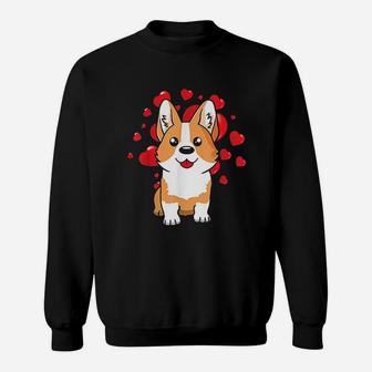 Cute Corgi Dog Valentines Day Love Heart Gift Sweat Shirt - Seseable