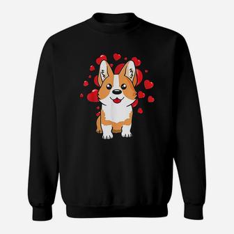 Cute Corgi Dog Valentines Day Love Heart Sweat Shirt - Seseable