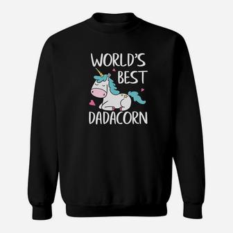 Cute Dad Father Dadacorn Cool Unicorn Birthday Theme Premium Sweat Shirt - Seseable